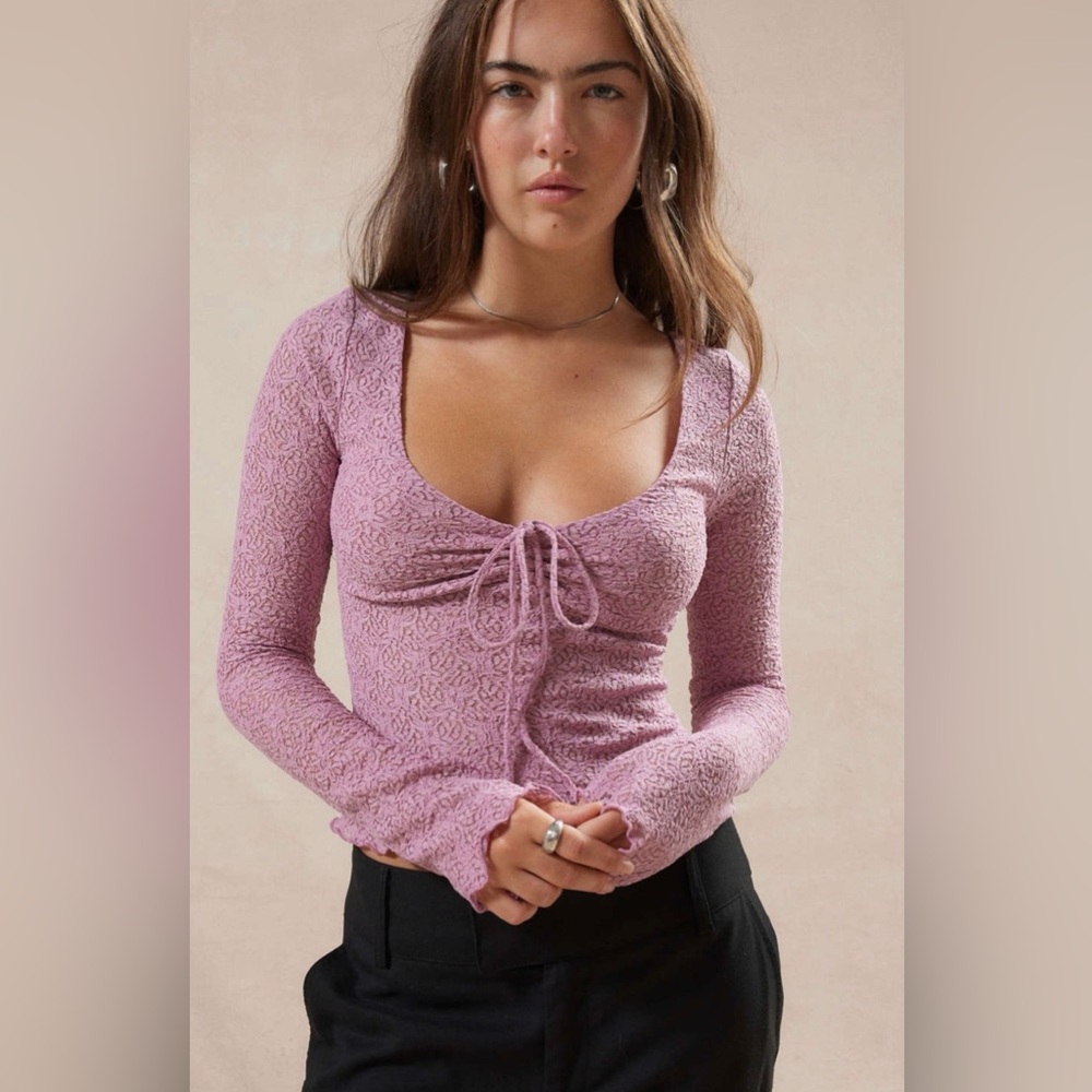 Mauve Sheer Crop Top - Kimchi Blue